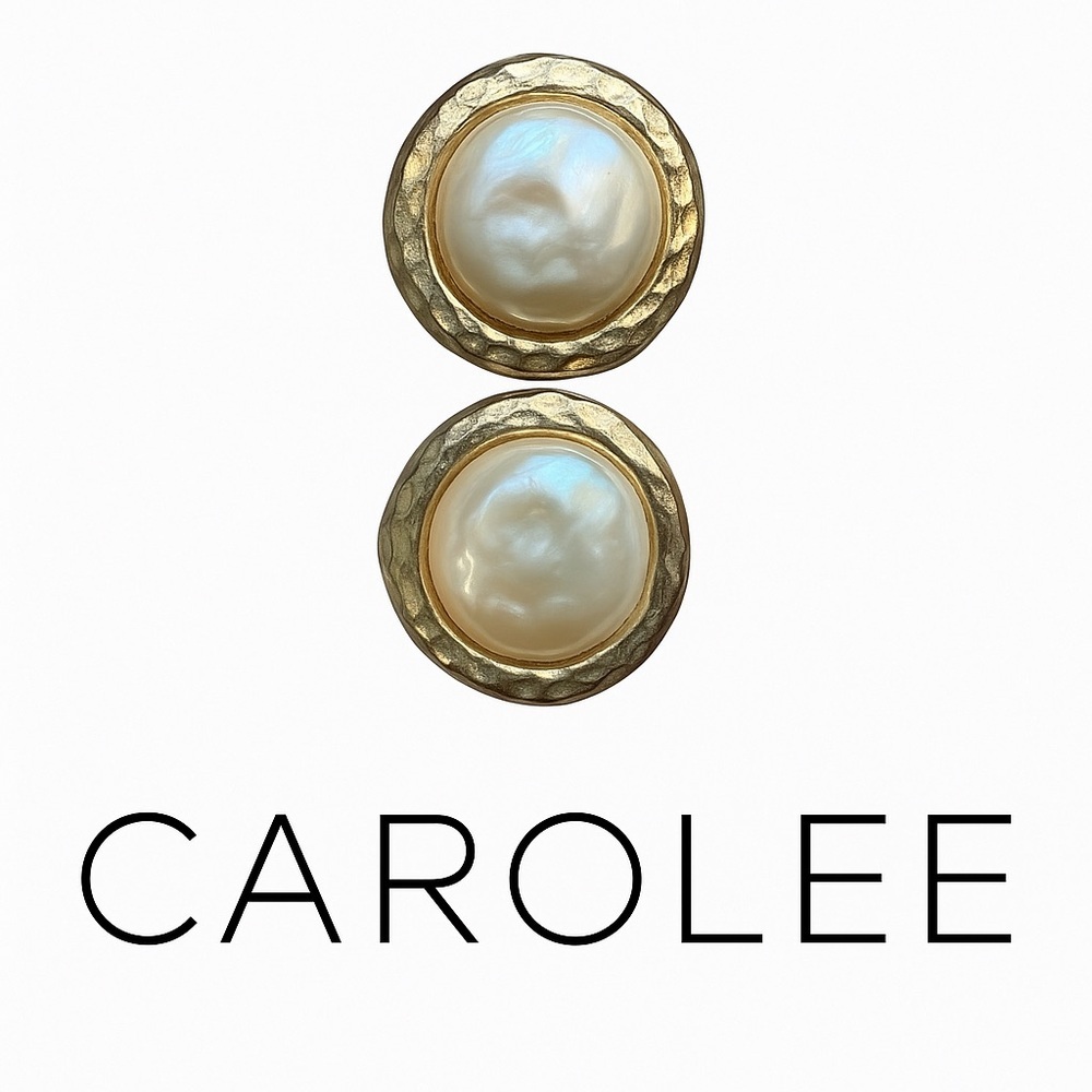 Carolee Gold and Silver Pearl Earrings
